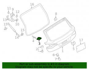 Left tailgate bumper for Audi Q7 4L 10-15 on the lower door