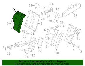 Rear seat, 2nd row, upper right, Audi Q3 8U 15-18, brown leather, with belt, dry-cleanable, broken armrest opening handle mount