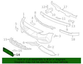 Front bumper plate for Infiniti QX30 17-