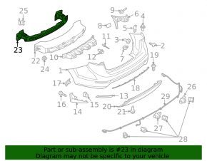 Rear Bumper Reinforcement Ford Fiesta 11-19 4d