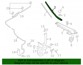 Left wiper arm for Lincoln MKZ 13-20