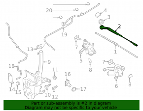 Left wiper arm for Ford Fusion mk5 13-20