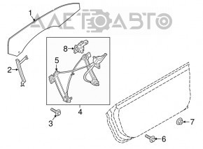 Window lifter with motor front right Ford Mustang mk6 15- convertible