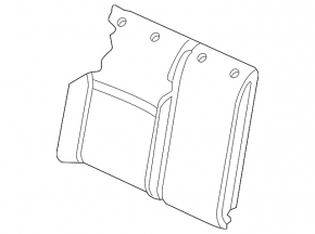 Rear seat back trim, 2nd row, right, VW Jetta 22-26, black leather
