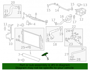 Radiator bracket lower right Chevrolet Impala 14-19 2.5 aluminum