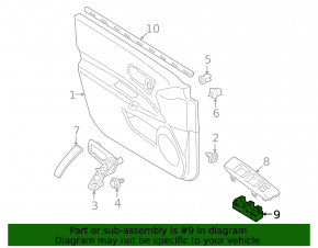 Front left window control for Nissan Rogue 08-12