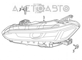 Front right headlight assembly Honda Civic XI FE/FL 22- LED