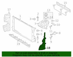 Radiator deflector left Audi A6 C7 16-18 3.0T
