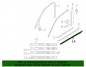 Door trim lower front right BMW X3 F25 11-17 structure