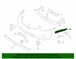 Right front bumper mount for Nissan Rogue 2015