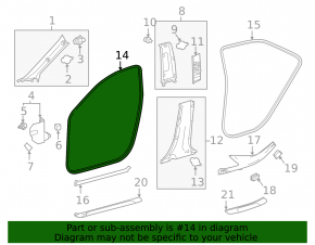 Door seal front left Toyota Camry v70 18-24
