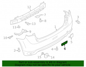 Rear bumper plug Mitsubishi Outlander Sport ASX 11-15 prerest