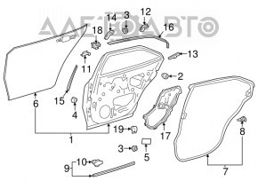 Rear right door assembly for Toyota Camry v70 18-24 white 040, butt