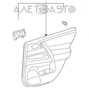 Door trim card rear right Toyota Highlander 08-13 beige
