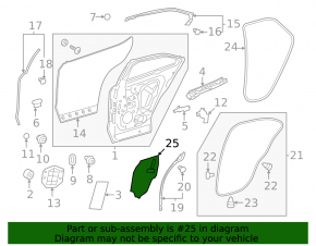 Door panel rear right Lexus UX200 UX250h 19-