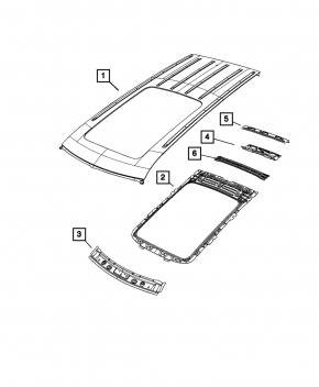 Metal roof for Jeep Grand Cherokee WL 22-25 with panoramic windows