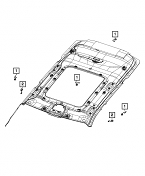 Jeep Compass 20-26 front right ceiling microphone, gray trim