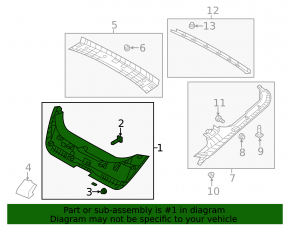 Lower tailgate trim Hyundai Veloster 12-17