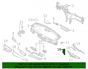 Front panel trim right side Kia Niro 17-22 black