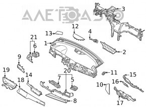 Kia Niro 17-22 right side front panel trim, black, broken mount