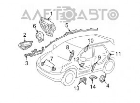 Lexus RX400h 04-08 SRS airbag computer module