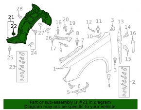 Front right fender liner Audi A3 8V 16-18 e-tron