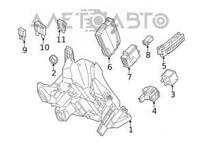 Fuse box under the dashboard Audi A5 F5 17-