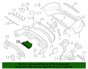 Lower rear bumper trim for Mercedes W166 ML 12-15 under towbar