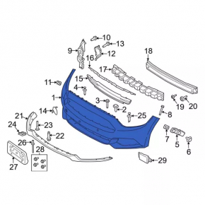 Front bumper bare Ford Mustang mk6 15-17 prerest without hook