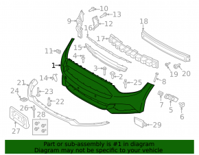 Front bumper bare Ford Mustang mk6 15-17 prerest without hook
