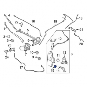 Ford Mustang Mach-E 21-26 Windshield Washer Fluid Level Sensor Seal