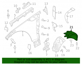 Front right rear mudguard liner for Land Rover Discovery 19-25