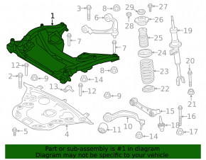 Front subframe BMW 5 F10 11-16 3.0T AWD