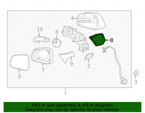 Buick Encore 17-22 lower left mirror cover