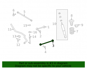 Rear left longitudinal arm Lexus GX470 03-09