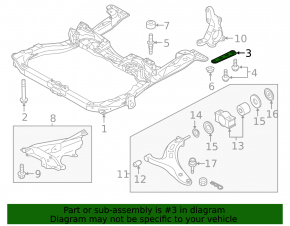Front subframe burdock left Subaru Outback 15-15