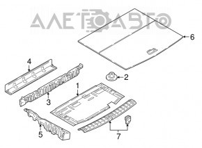 Trunk floor BMW X1 F48 16-22 black, without fasteners