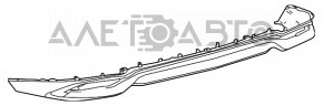 Rear bumper center lip Lexus RX450h 16-19 with chrome molding