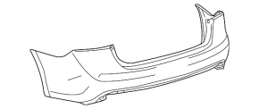 Rear bumper bare Toyota Avalon 13-18 graphite, broken, scratches, tears, crack