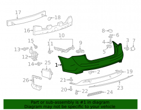 Rear bumper bare Toyota Avalon 13-18 graphite, broken, scratches, tears, crack