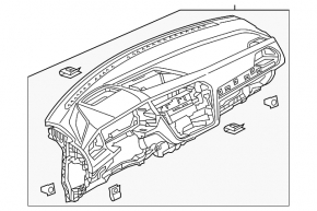 Torpedo front panel without AIRBAG VW Tiguan 18-24 black
