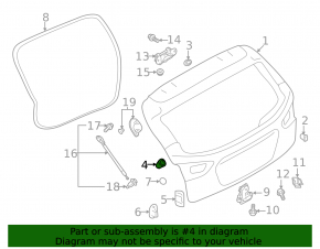 Trunk door bumper left Subaru XV Crosstrek 18-23