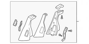 Right side trim for rear seats for Subaru Outback 15-19, beige leather