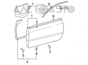Door bare front right Toyota Solara 2.4 04-08 pokes