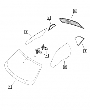 Rear glass Dodge Challenger 15-