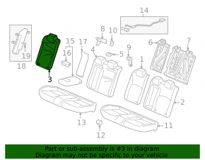 Rear seat back trim, 2nd row, right, Honda Civic XI FE/FL 22-24, 4d, gray leather