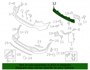 Rear bumper reinforcement Kia Sorento 16-18 prerest usa