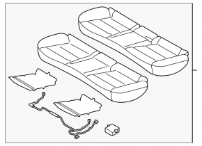 Rear row of seats 2 row Hyundai Elantra AD 19-20 cloth gray