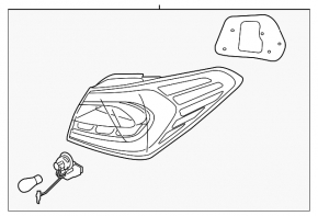 Light outer wing left Kia Forte 4d 17-18 rest halogen