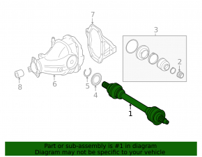 Drive axle shaft rear left Mercedes W166 ML/GLE 12-18 AWD